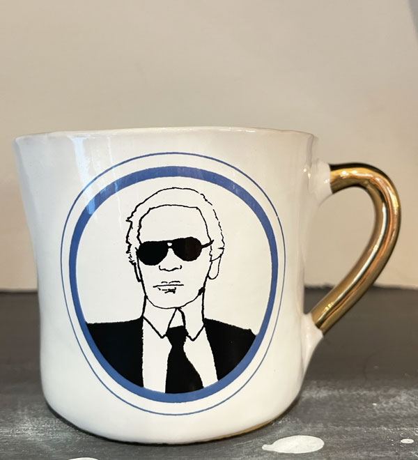 Kühn Keramik クーン・ケラミック　medium coffee cup　Karl Lagerfeld（カール・ラガーフェルド）　H8xD9.5xW12.5cm