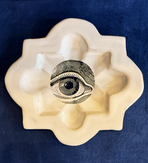 クーン・ケラミック　Ashutray Round eye H1xD13xW14cm